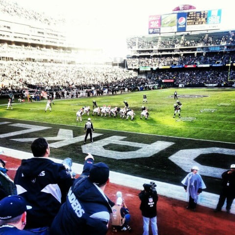 oakland raiders game end zone