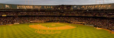 Oakland A's tarp on upper deck